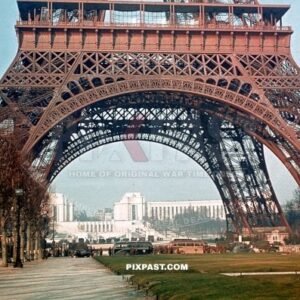 German soldiers visiting the Eiffel Tower Paris France 1940
