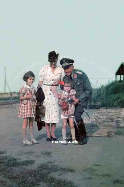 Germany Thuringen 1940 German Luftwaffe FLAK officer uniform sword daggger family children 3. Flak Abt. 701