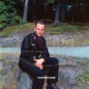 Germany army tank Panzer officer in panzer uniform. Berlin Germany 1942