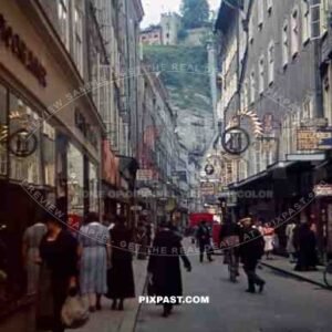 Getreidegasse in Salzburg, Austria 1940