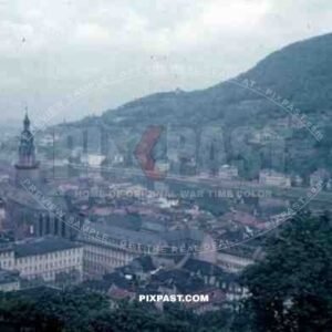 Heidelberg Castle 1936, view of city, Church of the Holy Spirit,