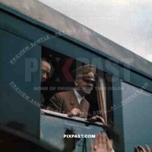 Hitler Himmler train visit to Leoben Austria 1938 visiting mines and local industry, SS body guard fuhrer train.