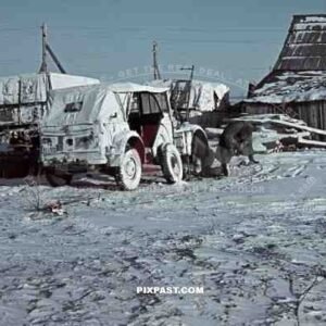 Horch 901, Medium staff car, white camouflage, Charkow, 1942, 1st Battery, 75th Panzer Artillery Reg, 3rd Panzer Division.