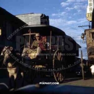 Horse-drawn cart in Manila, Philippines 1945