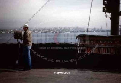 In the Seattle harbour on the USS Admiral H.T.Mayo, USA 1946