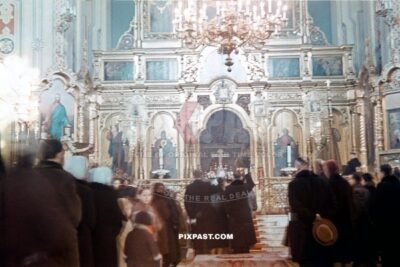 Inside a mass in a Catholic Church in occupied Ukraine 1941