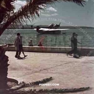 Italian facist airforce Seaplane, harbour of Split, Croatia 1941. Italian occupation. April 15th 1941.