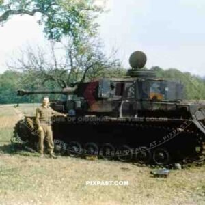 Knocked Out German Panzer 4 Ausf H, 100th US Infantry Division, near Stuttgart April 1945