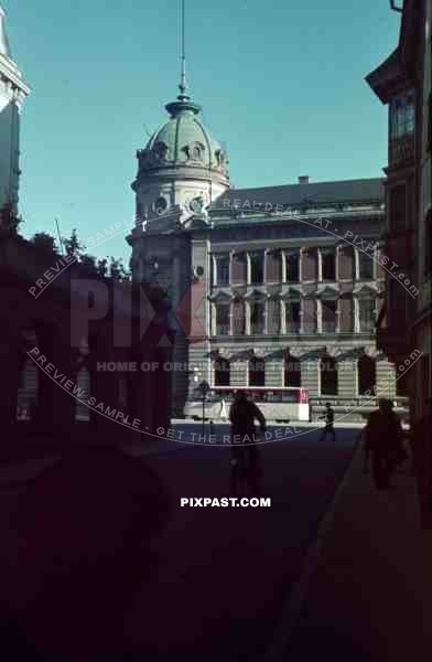 Konstanz Germany 1939, Old Post Office, Bus