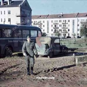 Kriegsberichter Franz Krieger, Polands, 1941, Reichs autozug Deutschland, propaganda company, bus, staff car