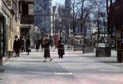 Kurfurstendamm with the Kaiser Wilhelm Gedachtniskirche in Berlin, Germany 1939