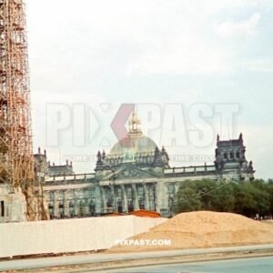 Large construction building site in front of the Reichstag in Berlin Mittel June 1939 Germany