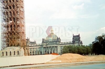 Large construction building site in front of the Reichstag in Berlin Mittel June 1939 Germany