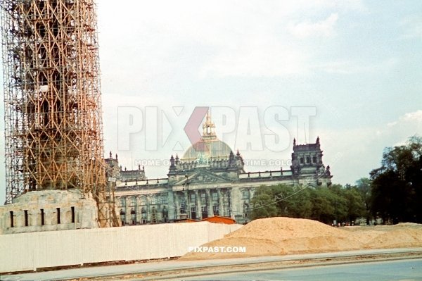 Large construction building site in front of the Reichstag in Berlin Mittel June 1939 Germany