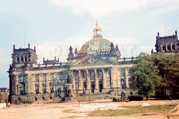 Large construction building site in front of the Reichstag in Berlin Mittel June 1939 Germany