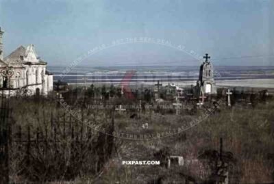 Lazarevskaya church ruin and Sevastopol cemetery, Crimea 1941