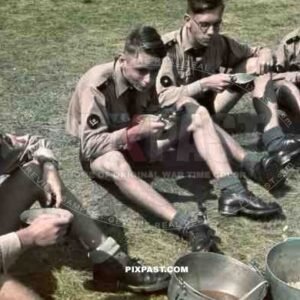 Leipzig Hitler Youth Saxony tent uniform badges sports Germany 1940 color agfacolor