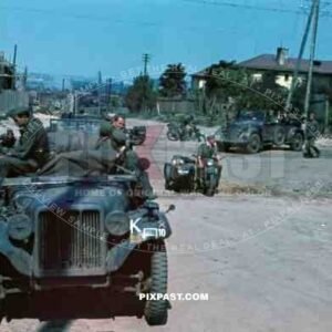 Light Halftrack Sd. Kfz. 10, Russia summer 1941, 103 Schutzen Regiment, 14th Panzer Division, motorbike,