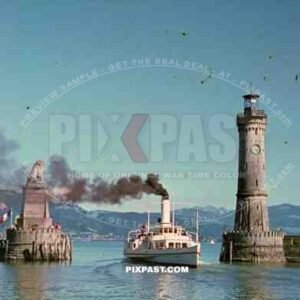Lindau Harbor, Bodensee, Lake Constance, 1940, Germany,