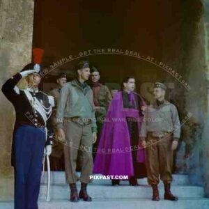 Lt. Gen. Mark Clark. Fifth Army in its capture of Rome in June 1944. Maj. Gen. Alfred Gruenther. Vatican City. Msgr. Carroll.