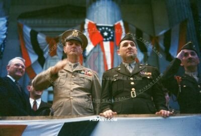 Lt.General Jonathan Mayhew Wainwright. Washington DC. North America 1945. Victory end of the war speech.