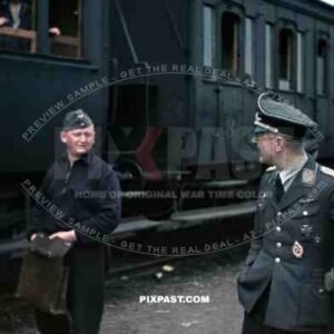 Luftwaffe pilot at the railway yard in Stendal, Germany 1940
