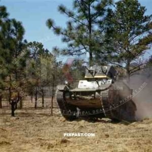 M1 M1A1 combat car US light tank with yellow training marker. Twin turrets with single .50 machine guns. Mae West. 1940