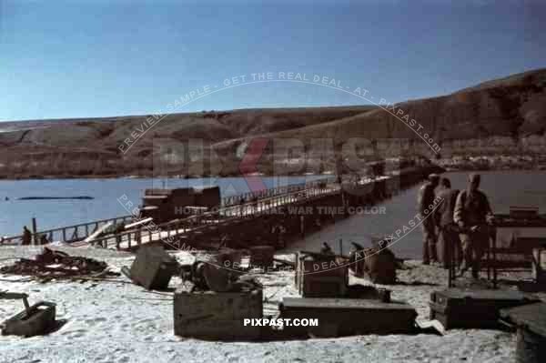 Makeshift-bridge near Kalach at the Don, Russia ~1941