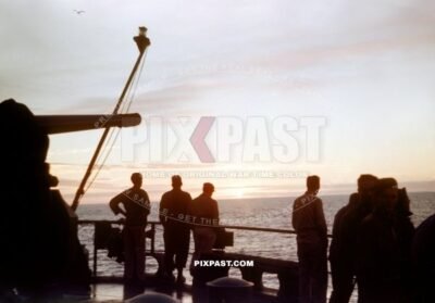 Members of the Thirteenth Expeditionary Air Force 13 EAF sailing back to USA San Francisco from Philippines 1945