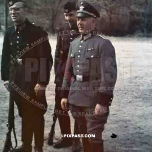 Military Field police officer inspecting training. Bremen. 1939