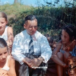 Mother and Father with their 3 young daughters. Swimming in Meissen Saxony Germany 1937