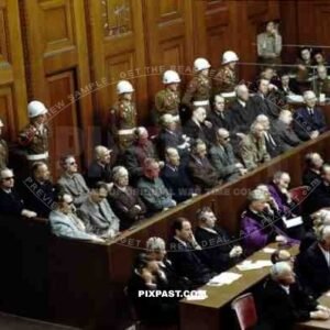 Nuremberg Trials 1945, Head Nazis being tried for War Crimes. Palace of Justice, Nuremberg.