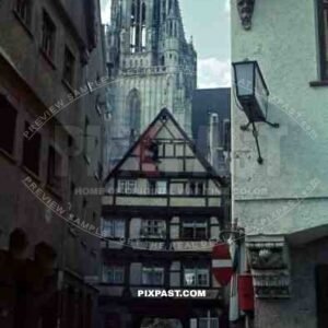 Old House and Munster Cathedral in Ulm, Germany 1939