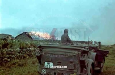PKW Horch 901, Medium car, Don, Tschir, 1942, 22nd Panzer Division, Panzer-Aufklärungs-Abteilung 22, Burning Village,