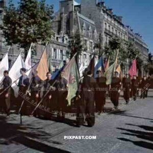 PPF, French Popular Party, Parti Populaire Français, Paris, 1942, Fascist French Political Party, Rally, Parade.