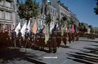 PPF, French Popular Party, Parti Populaire Français, Paris, 1942, Fascist French Political Party, Rally, Parade.