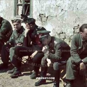Panzer officer smoking pipe, staff meeting, Don, Rostow, July 1942, 22nd Panzer Division.