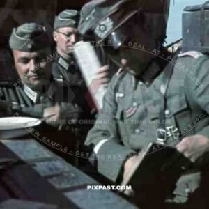 Panzer officers plan operations, Cherson, 1942, 22nd Panzer Division.