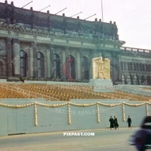 Parade Stand for the Legion Condor March in Berlin ready for the parade. Berlin June 1939. Germany. Unter den Linden