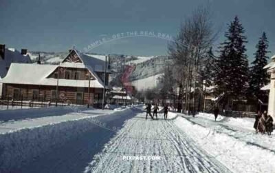 People skiing in Zakopane, Poland 1940