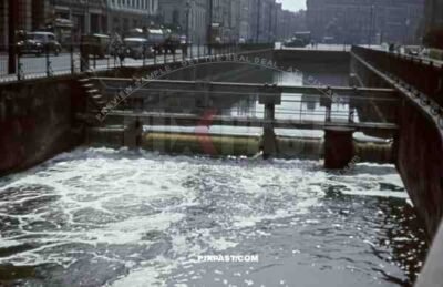 Pleissemuhlgraben, river, canal, Harkortstrasse, Flossplatz, Reichsgericht, Leipzig, Germany, 1941