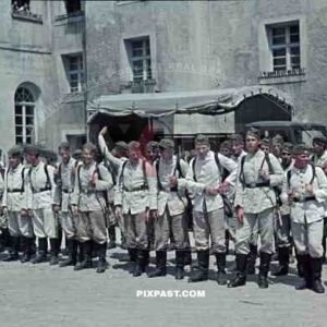 RAD training kaserne barracks truck white uniform work kar98 rifle 1938