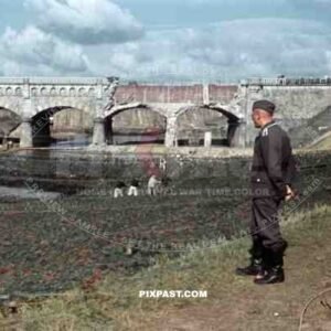 Repair of a bombed bridge in Munster Gelmer, Germany 1940