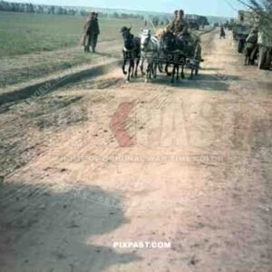 Romanian Infantry unit retreating from advancing Russian units. Russian Front 1944.