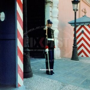 Royal guard standing duty in front of the Princes Palace in Monte Carlo 1943