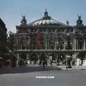Rue du 4 Septembre / opera Palais Garnier in Paris, France 1940