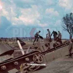 Russia 1942 T26 and T35 Russian panzer, tanks abandoned Grodek (Gorodok) and Lvov (Lviv)