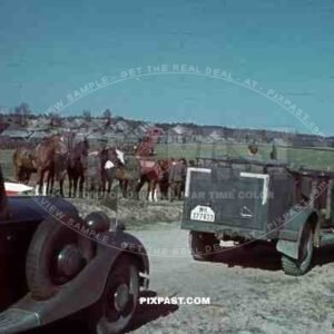 Russia summer 1941, German staff car Mercedes, Inspecting infantry and cavalry, 207th Infantry Division (Wehrmacht)
