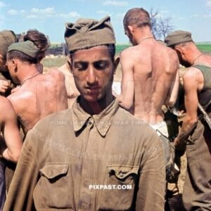 Russian Soviet Pow Prisoner of War captured near Bend on Don. Russia summer 1941. 3RD Panzer Division.