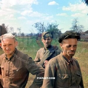Russian military POW prisoners soldiers captured near Rostov on Don Russia July 1942. 3rd Panzer Division